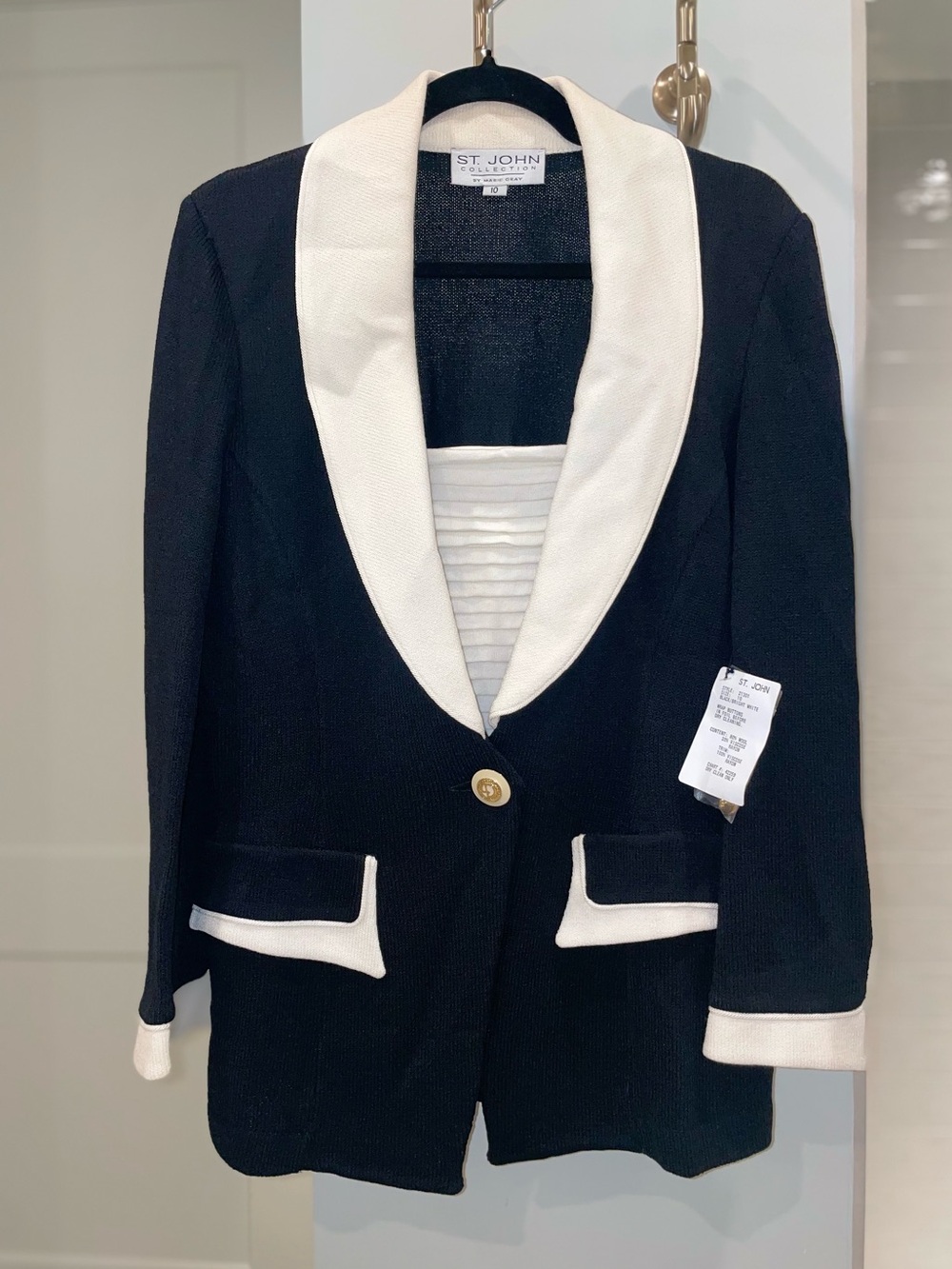 NWT 1990s St. John Collection by Marie Gray Wool Blend Blazer With Placket